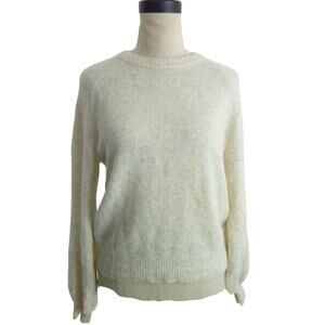Reformation Wilfred Cashmere Wool Blend Sweater Ivory Beige Heather S